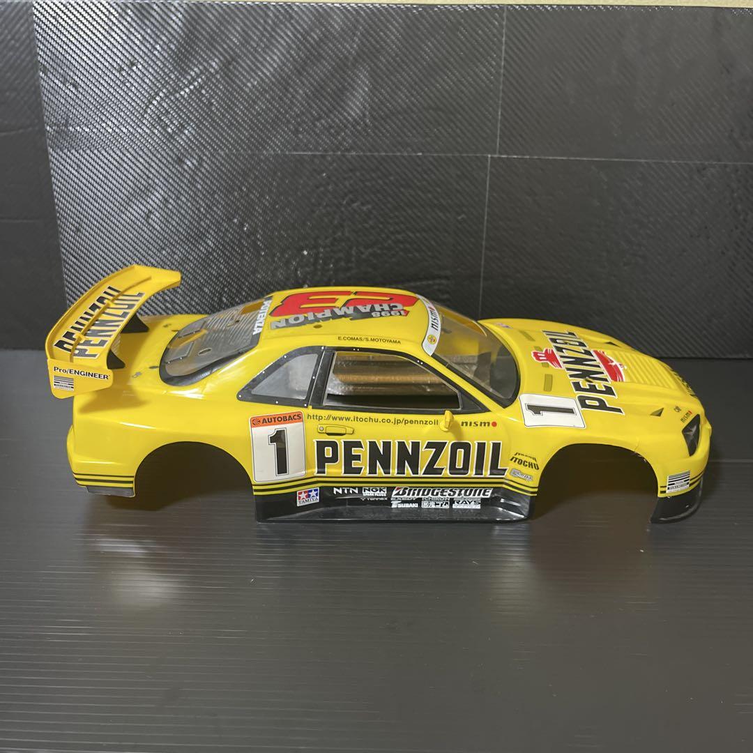 タミヤ 1/10 電動RC ペンズオイル ニスモ GTR R34 スペアボディ タミヤ ペンズオイル・ニスモGT-R（R34） ボディ ※フロントに