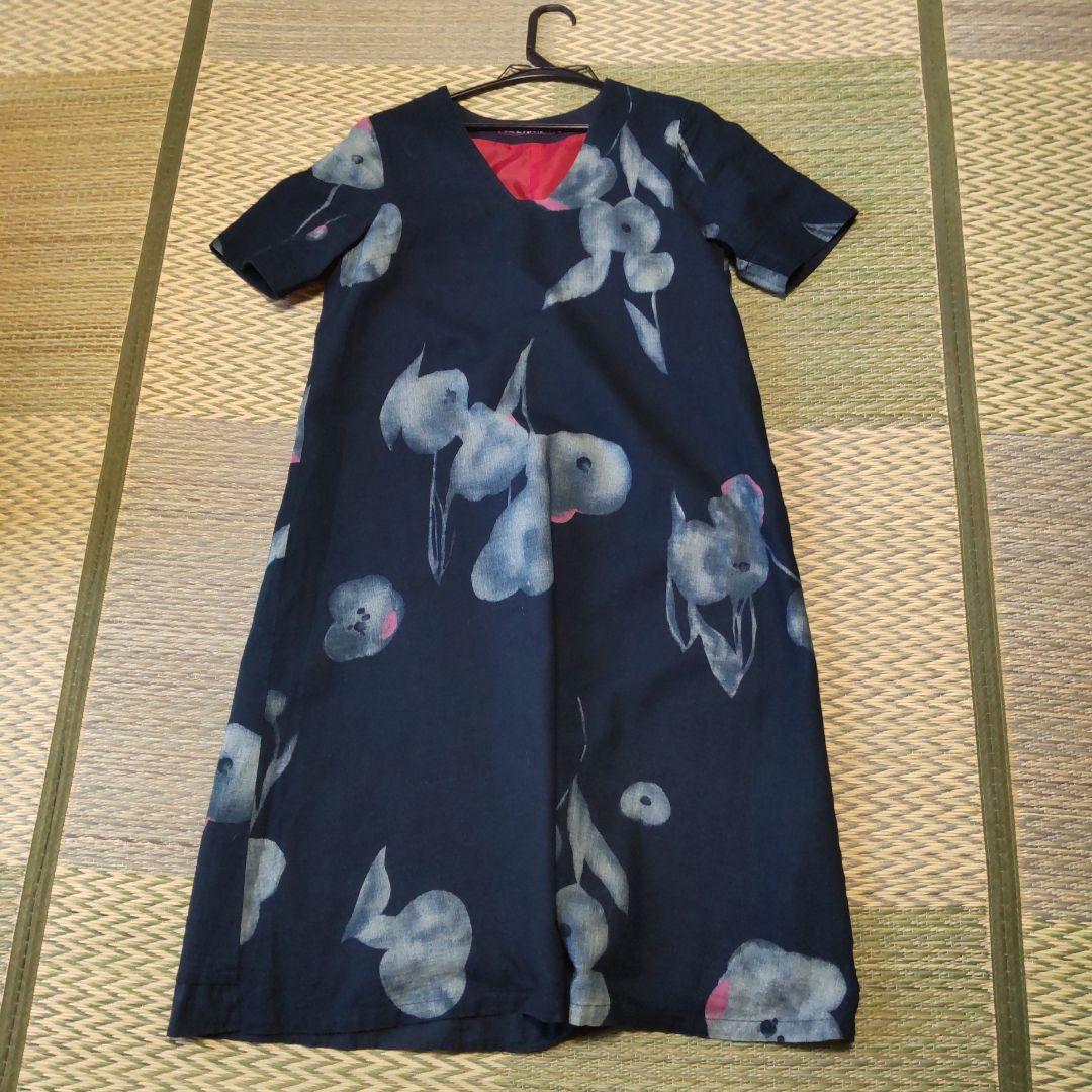 美品パラスパレス 藍染半袖ワンピース