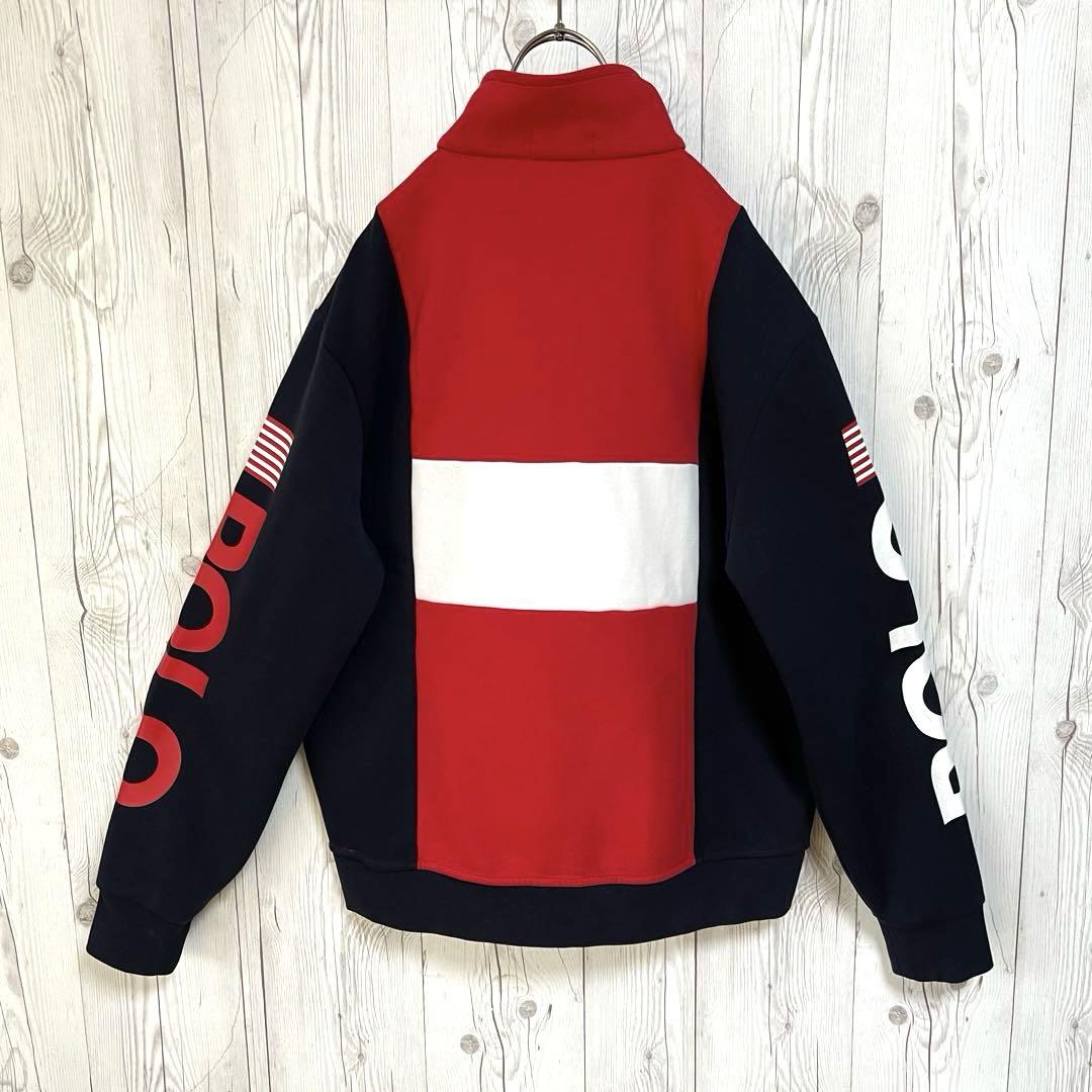 美品◆Polo ポロラルフローレン　ジップアップトレーナー　L 　デカ　現行タグ 新品ファッション - 美品◇Polo ポロラルフローレン ジップ
