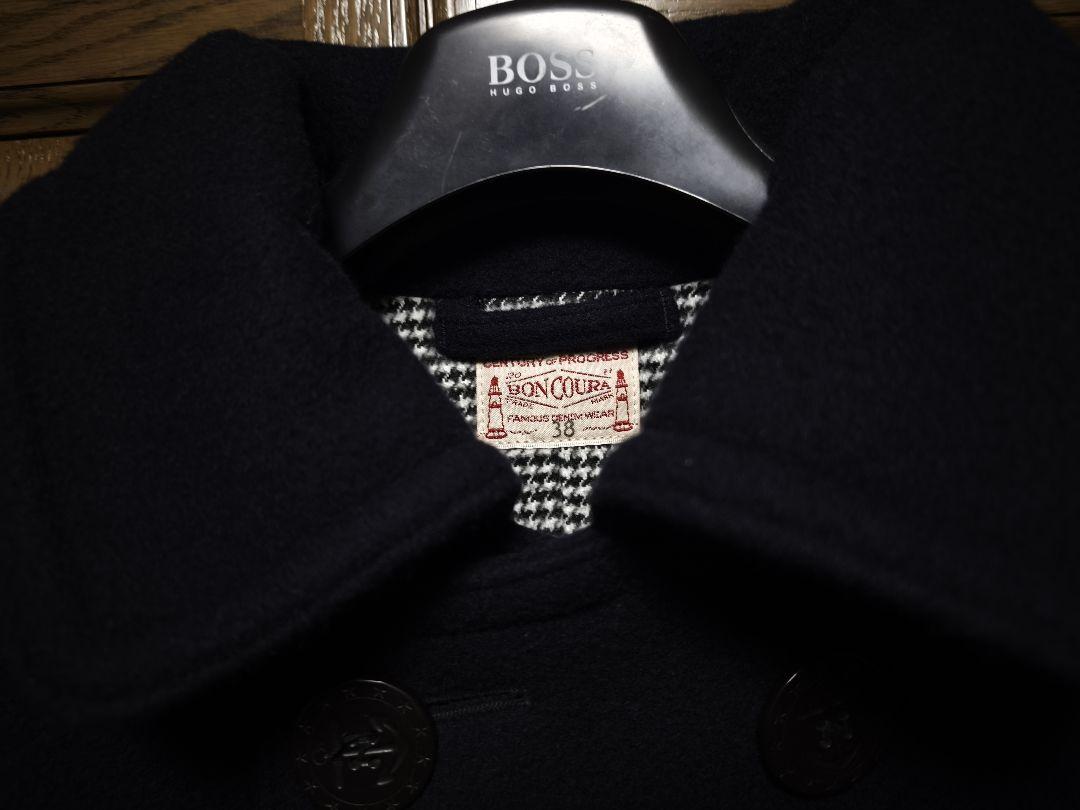 BONCOURA ウールカシミヤメルトン ピーコート　38 M