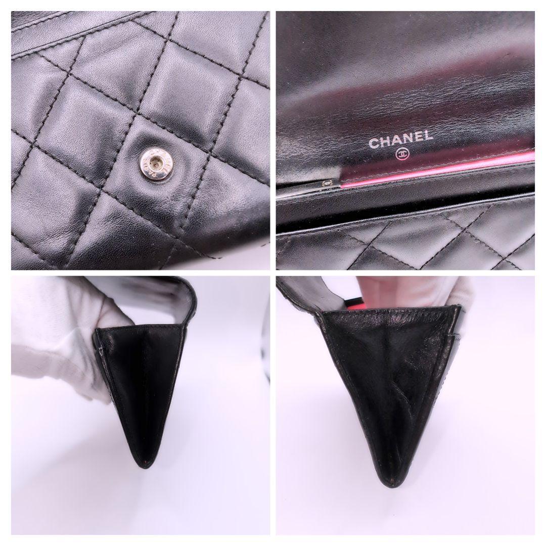 CHANEL　二つ折り財布　小銭入れ　カンボンライン　マトラッセ　ココマーク