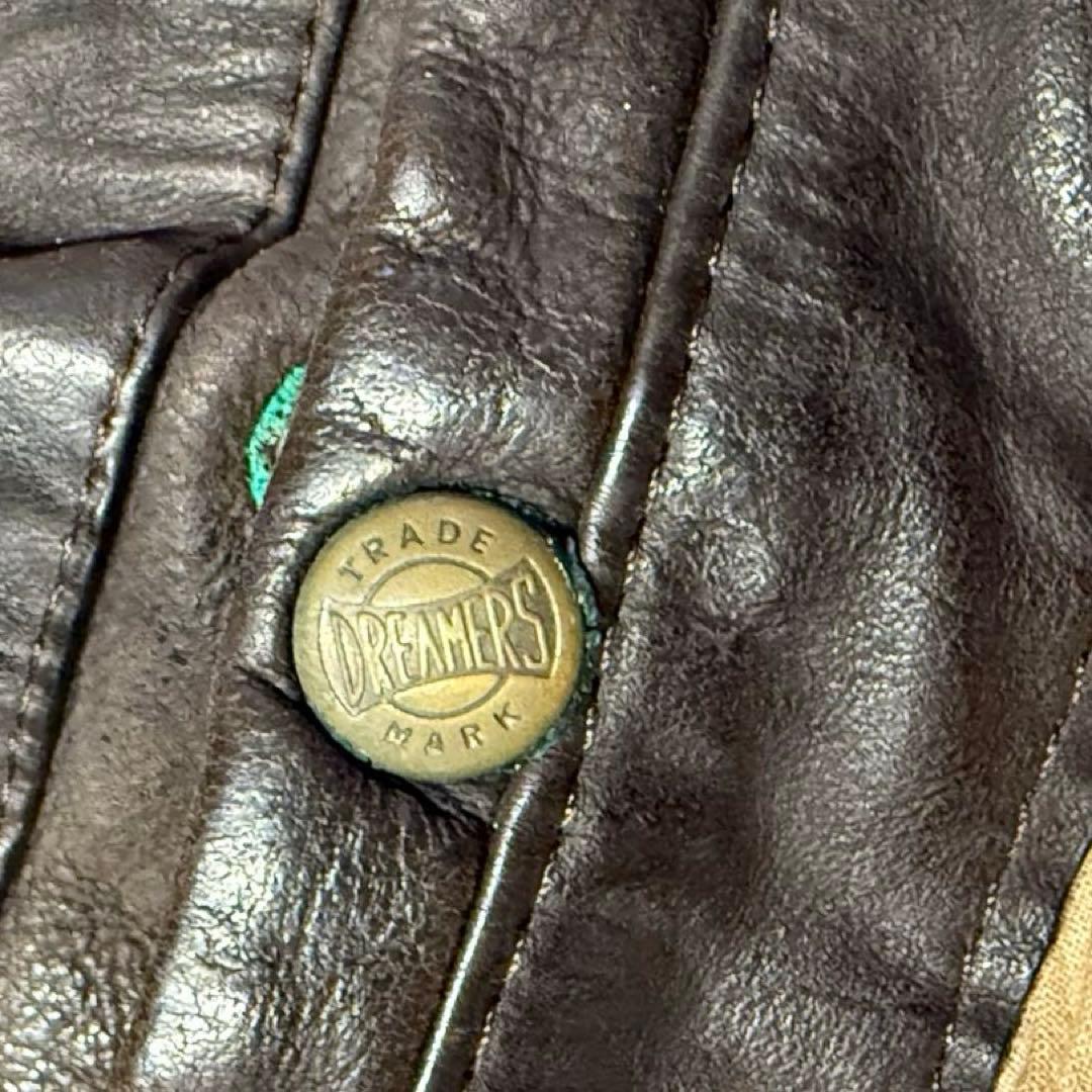 フランス製 レザー ファイヤーマンジャケット ダークブラウン