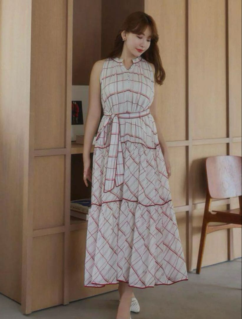 Anduze Belted Check Dress Mサイズ