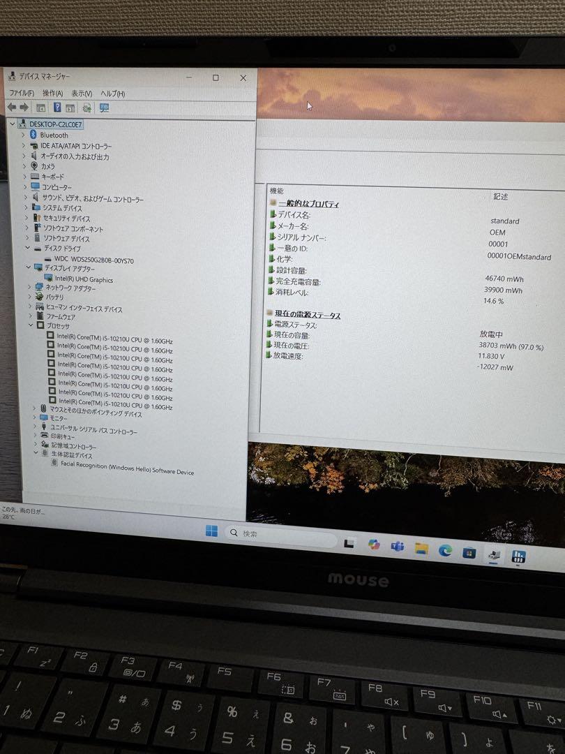Windowsノート本体 mouse X4-i5CMLAB i5-10210U 8GB 250GB