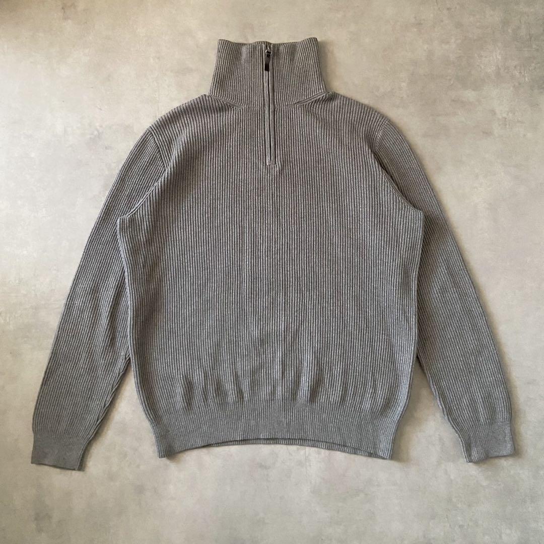 美品】J.CREW ジェイクルー ハーフジップニット セーター グレー