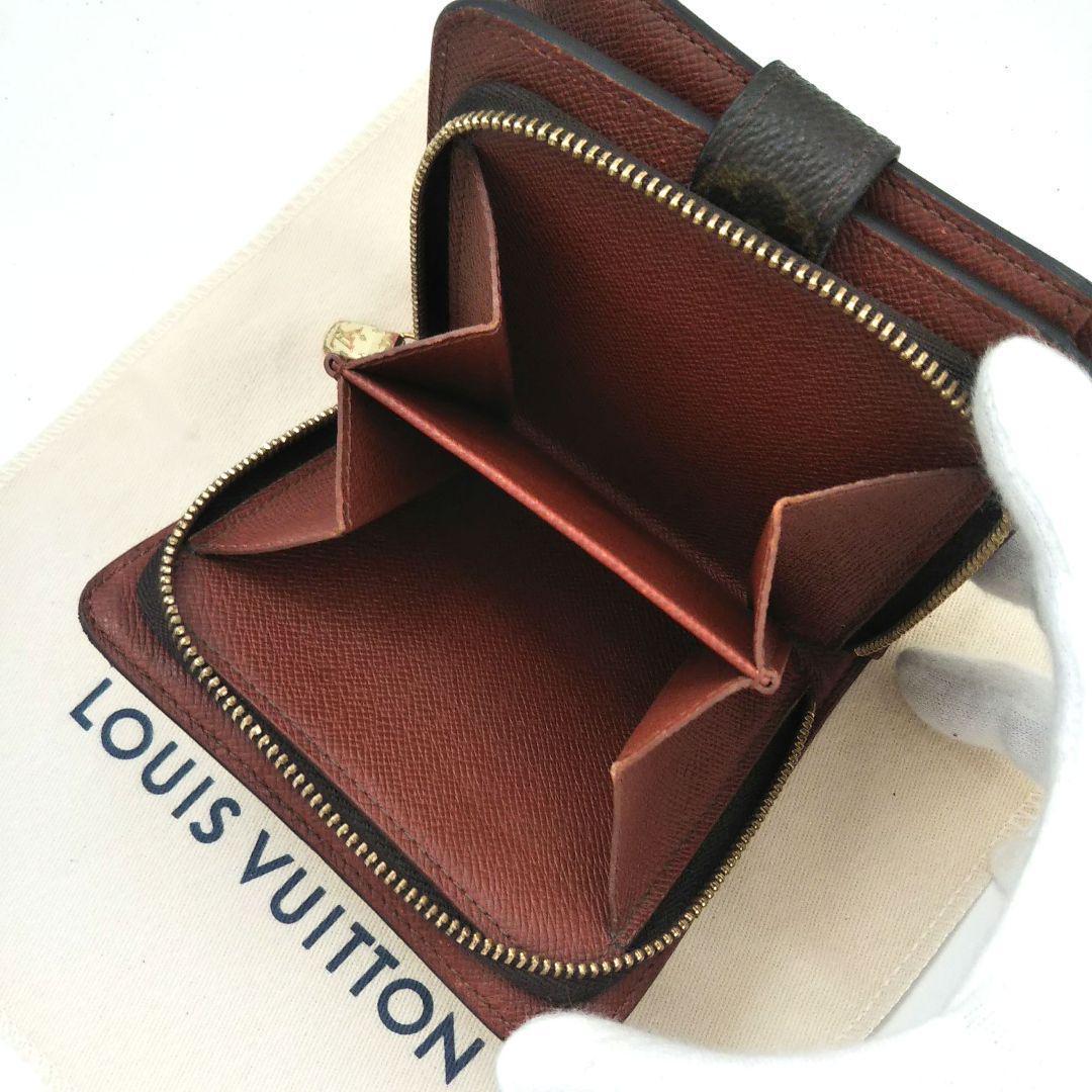 美品】モノグラム コンパクトジップ 二つ折り 財布 ウォレット