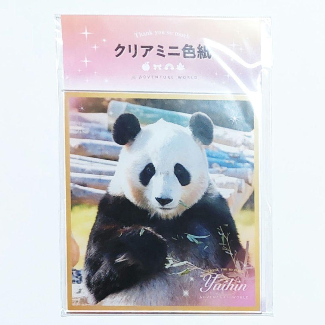 最安値 アドベンチャーワールド ☆ 白浜パンダ 結浜 クリアミニ色紙 その他