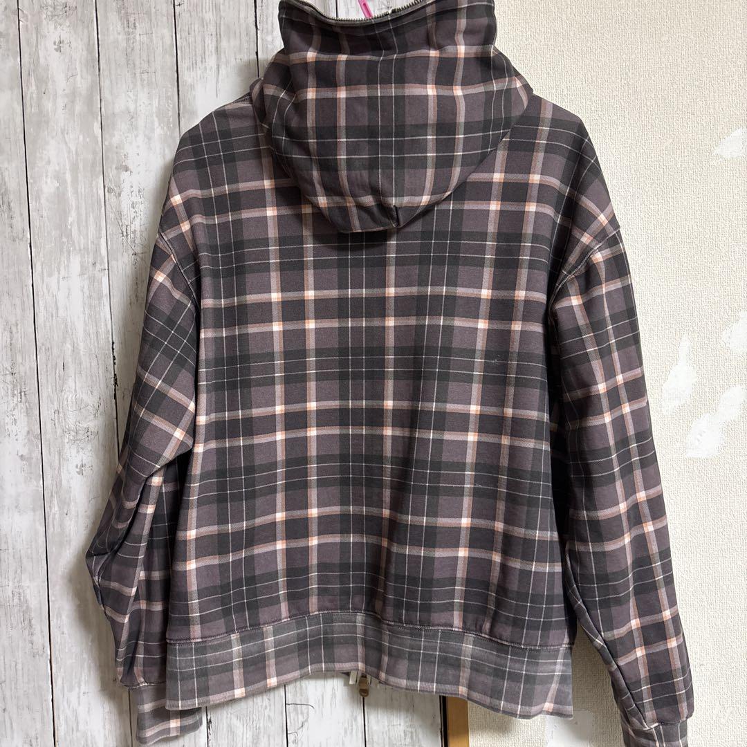 トップス STARTEAM PLAID FULL ZIP BROWN PARKER