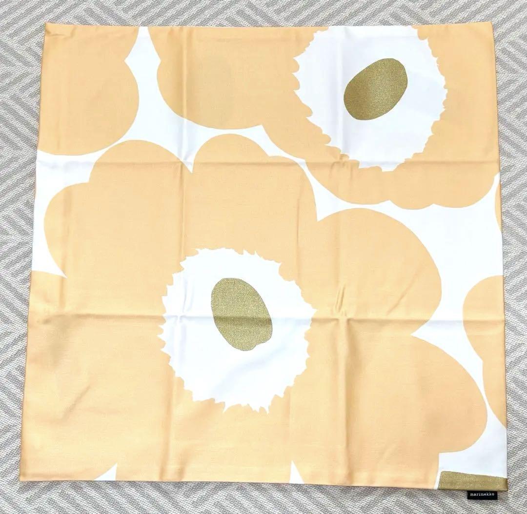 【新品未使用】 marimekko Unikkoパターンクッションカバーオレンジ
