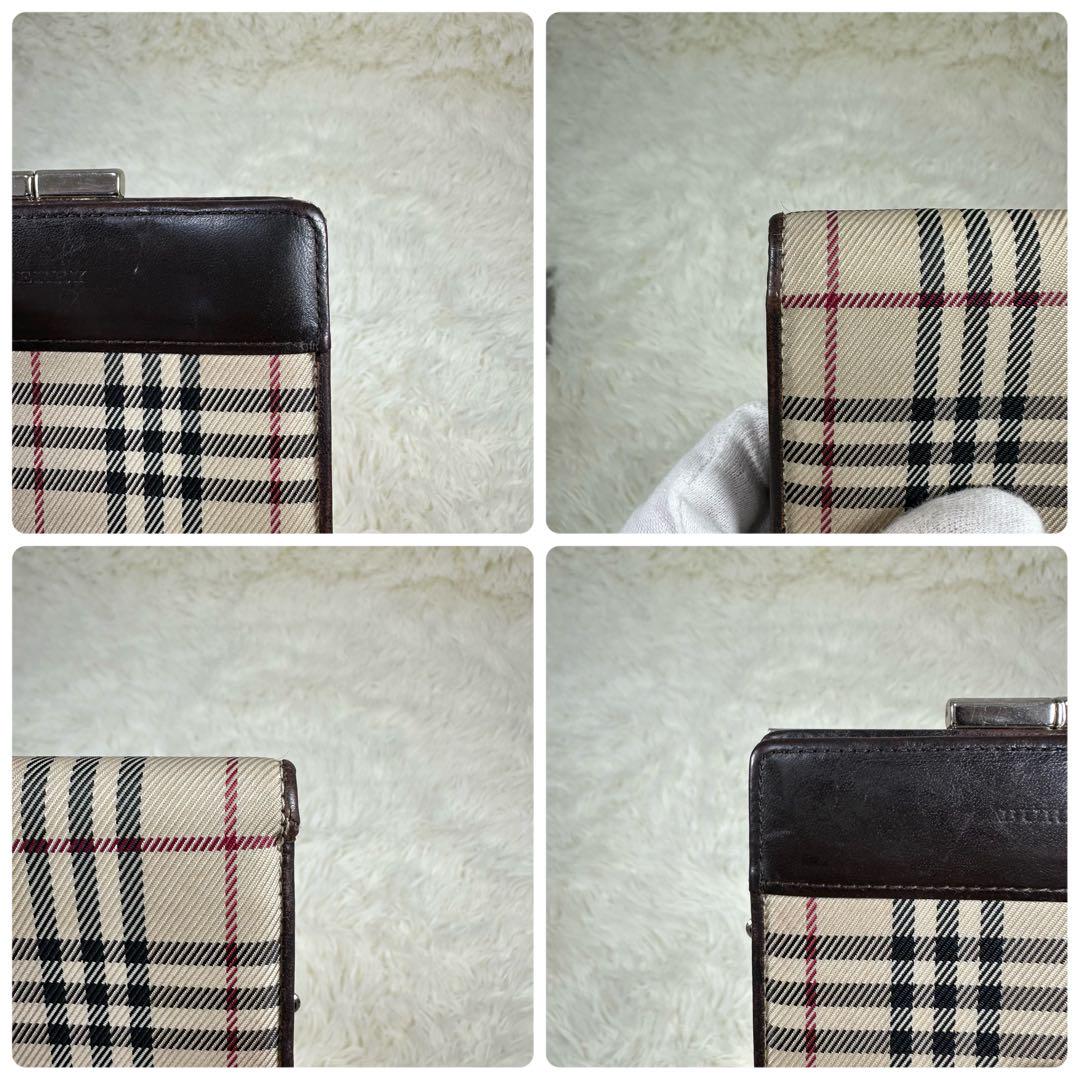 Burberry バーバリー　ノバチェック柄　がま口　二つ折り財布
