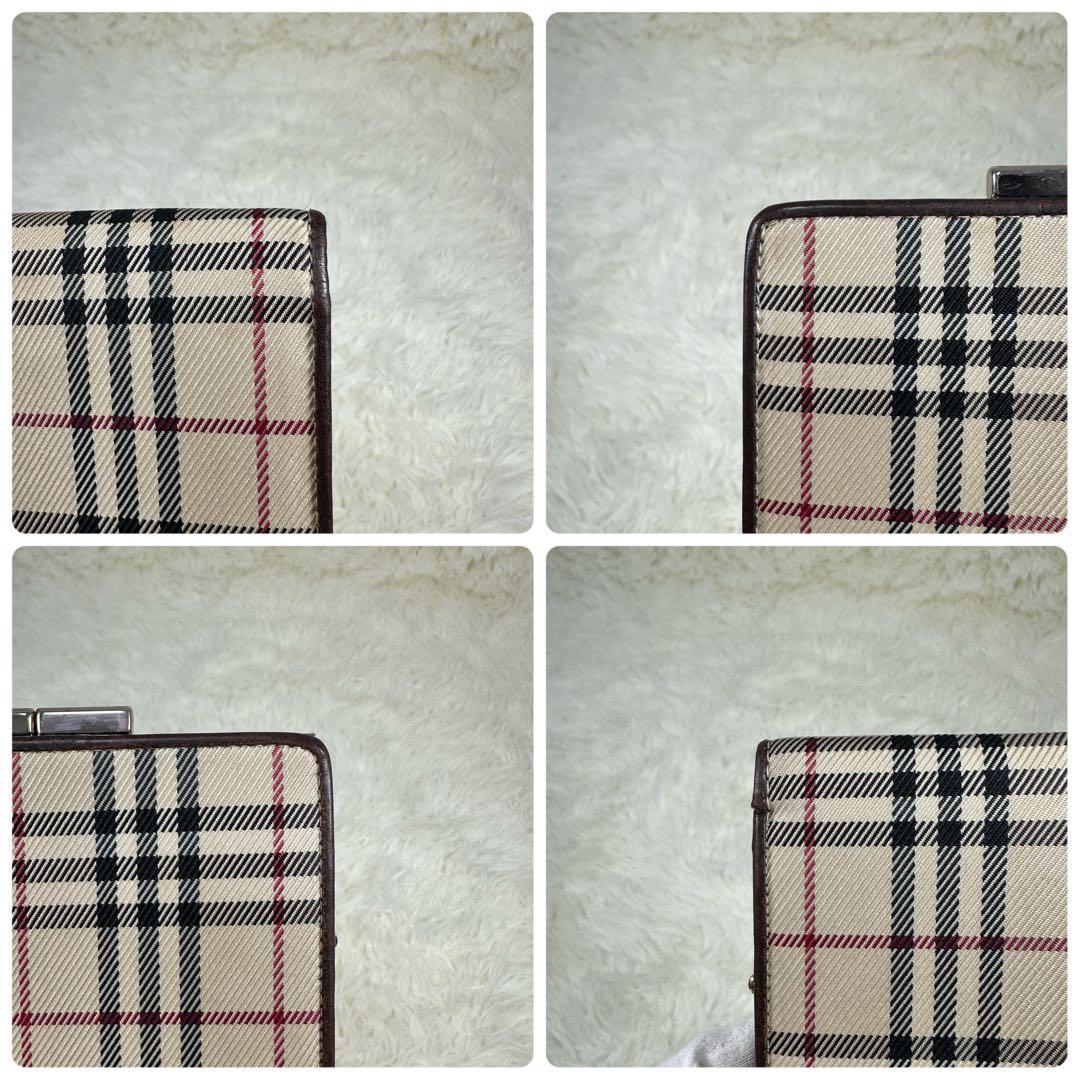 Burberry バーバリー　ノバチェック柄　がま口　二つ折り財布