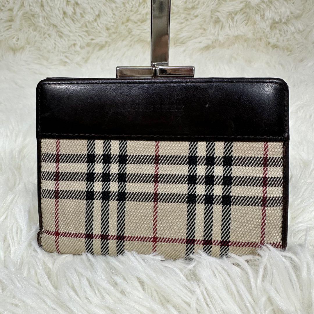 Burberry バーバリー　ノバチェック柄　がま口　二つ折り財布