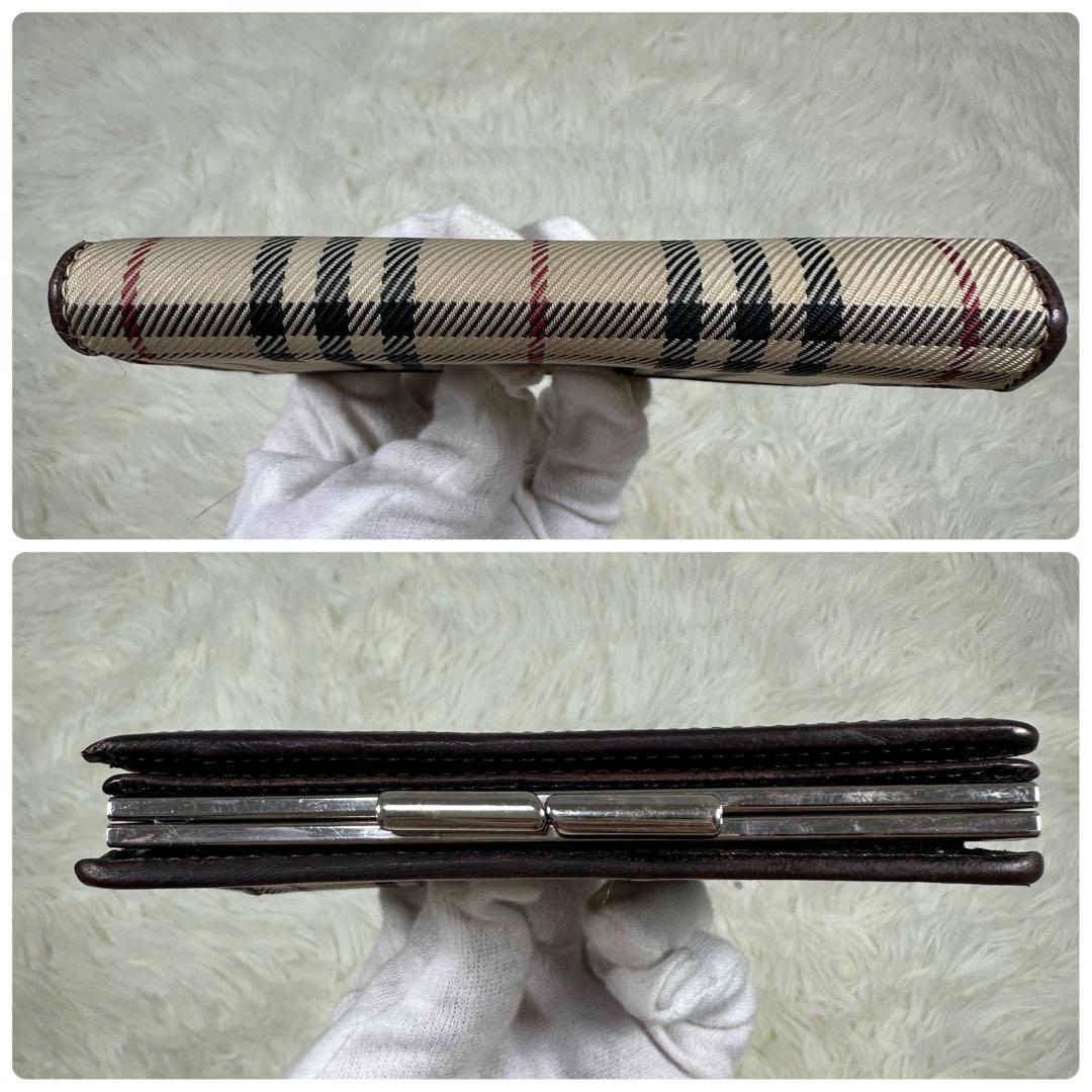 Burberry バーバリー　ノバチェック柄　がま口　二つ折り財布