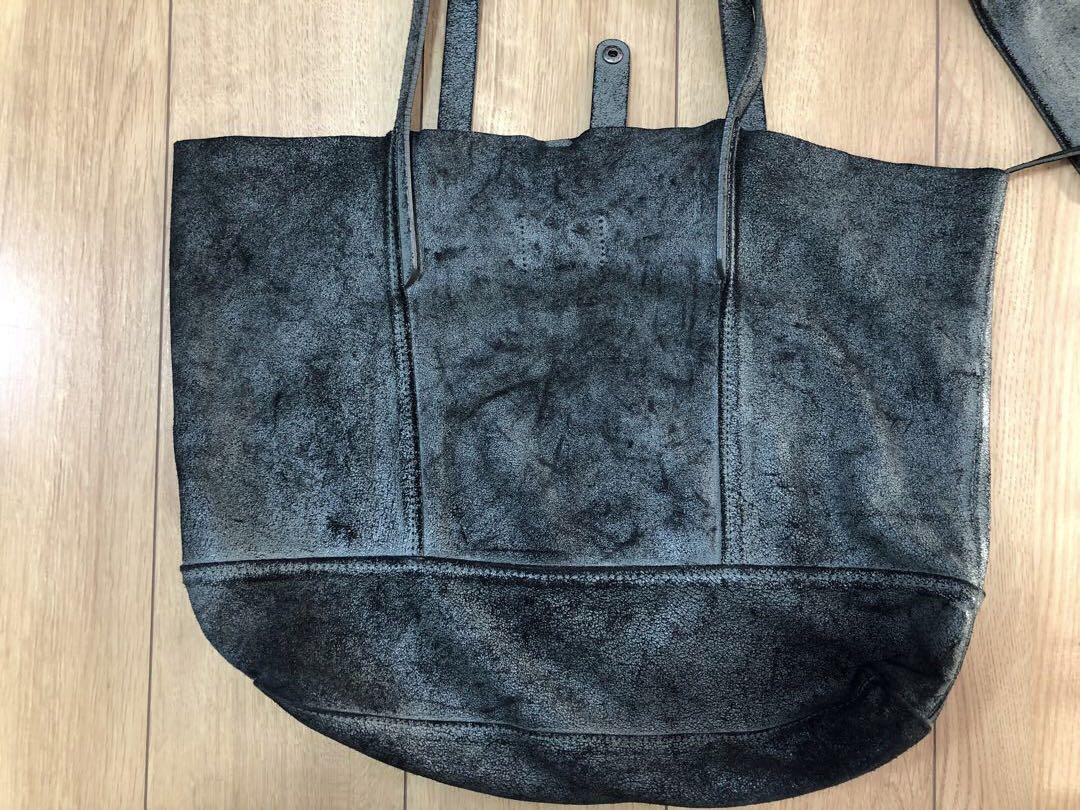 DIESEL 革トートバッグ ポーチ付き