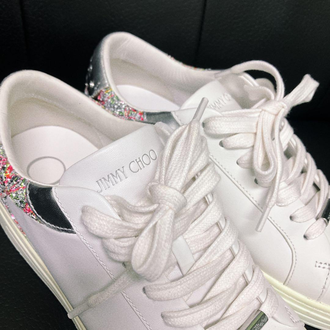 JIMMY CHOO ホワイトレザー スニーカー　37サイズ