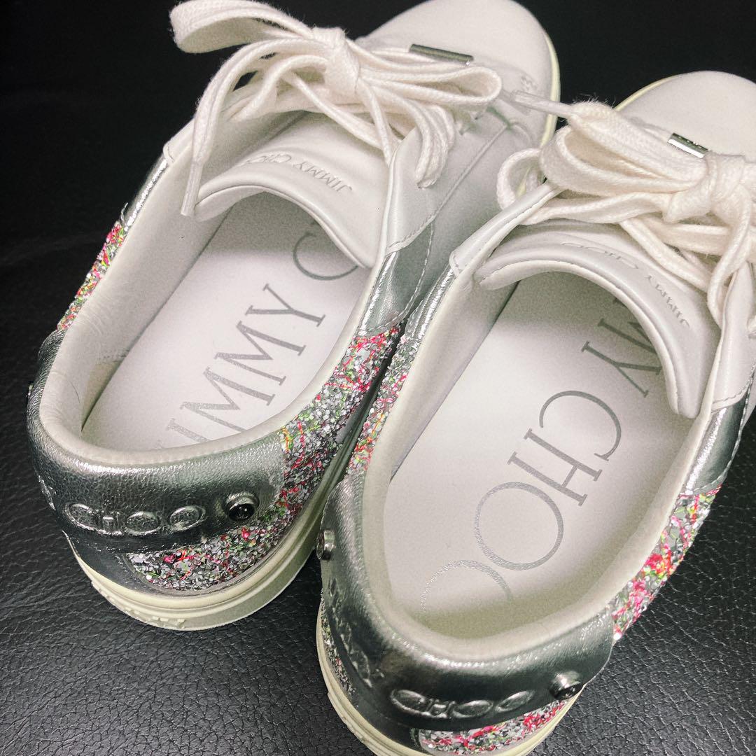 JIMMY CHOO ホワイトレザー スニーカー　37サイズ
