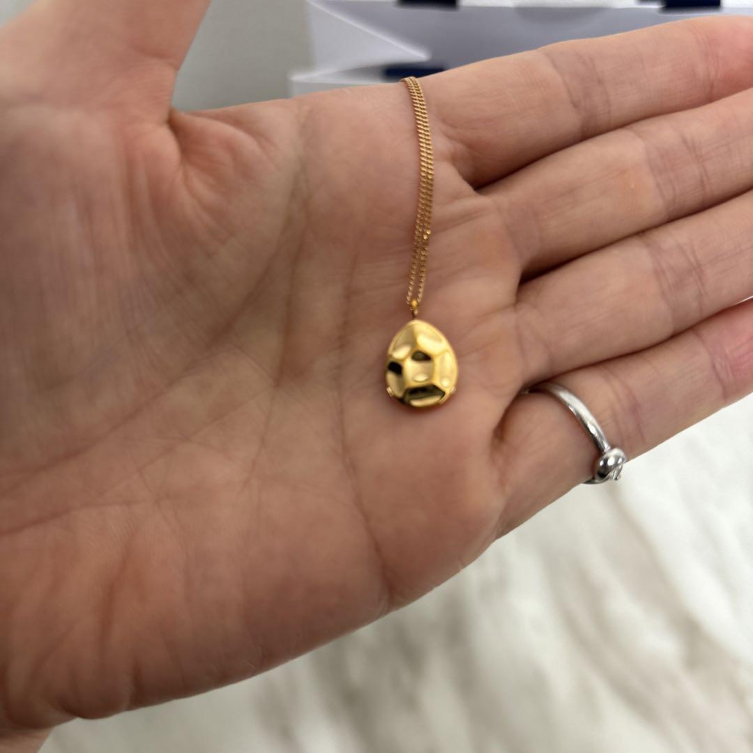 K10 4℃ アクアゴールド ネックレス 卵型