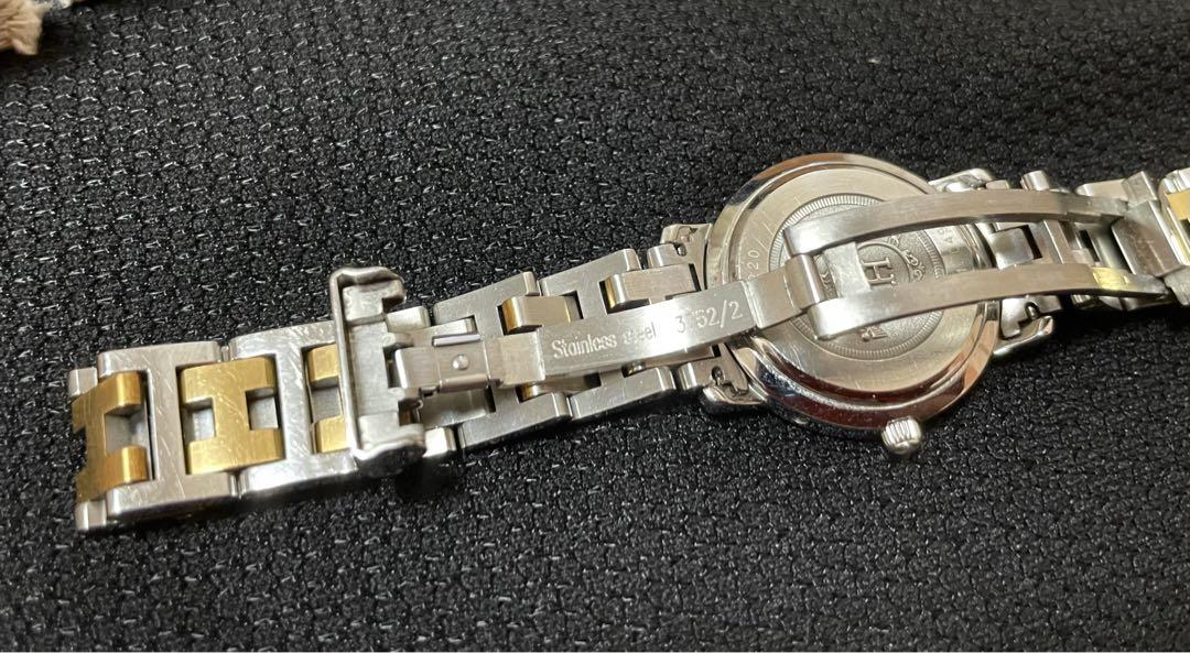 美品】HERMES エルメス 時計 コンビモデル ホワイト シルバー