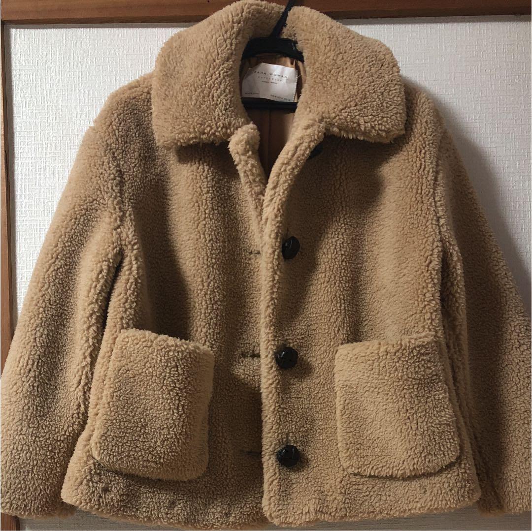 ZARA ボアコート ファーコート ZARA ボアコート プードル 新品 Sサイズ 今期 フェイクファー