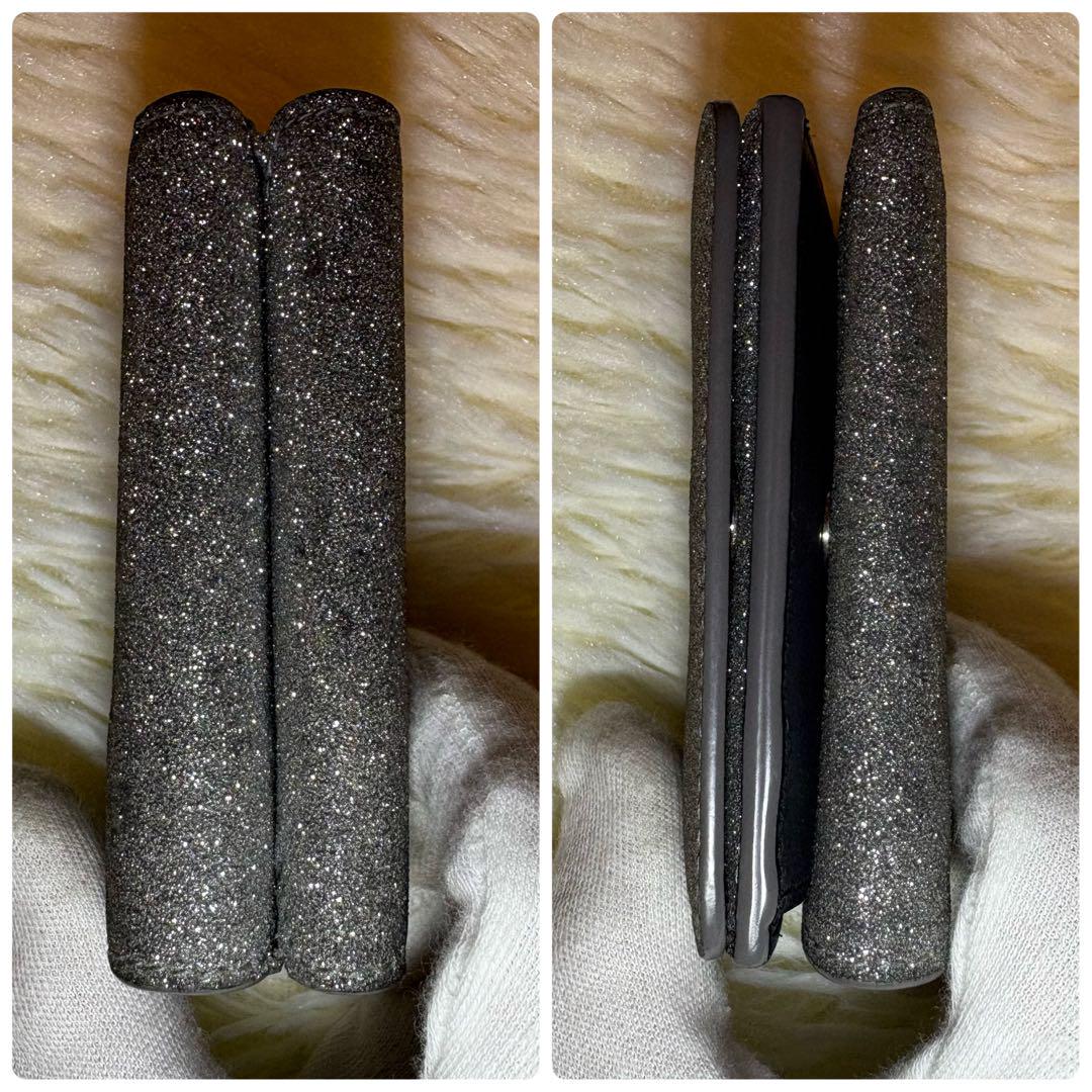 美品 BALENCIAGA 三つ折財布 エブリデイ グリッター シルバー
