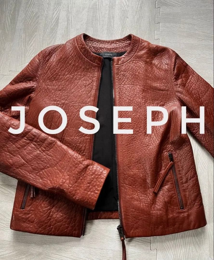 【JOSEPH】ジョゼフ レザージャケット36 ノーカラージャケット