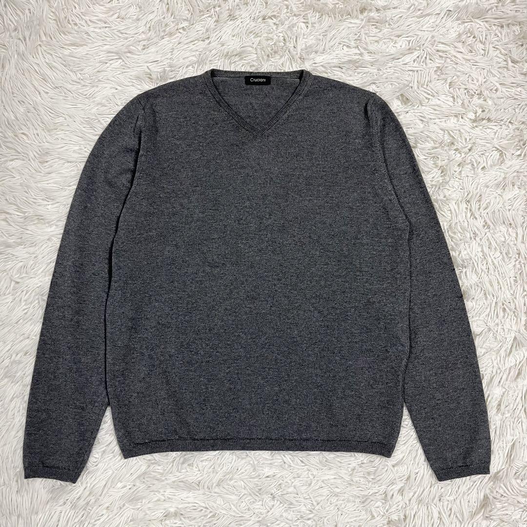 【イタリア製】Crucianiクルチアーニ ウールニット Vネック ネイビー42 一 番 安い 通販ファッション - 【イタリア製】Cruciani