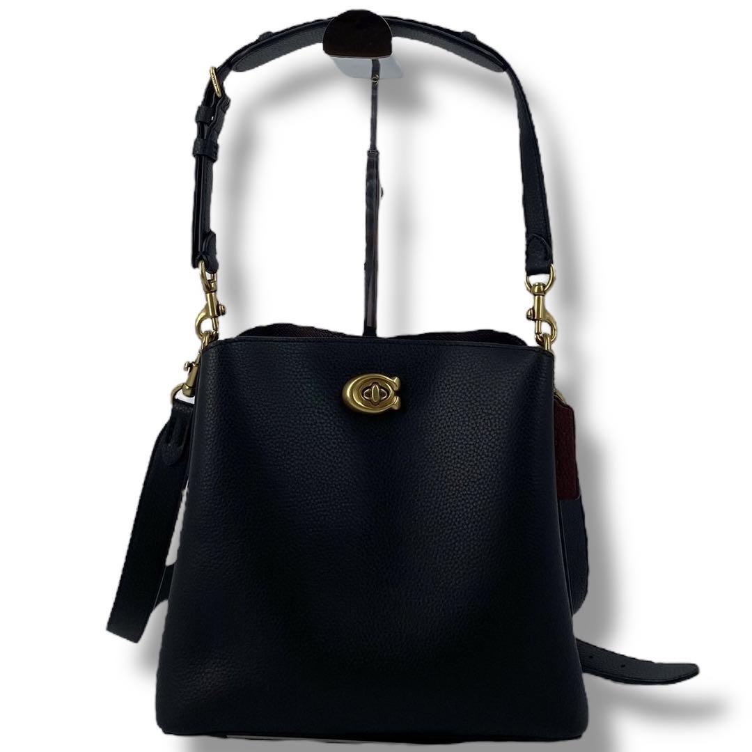 韓国ブランド通販サイト 極美品 Coach コーチ ウィロウ バケットバッグ ブラック ターン バッグ