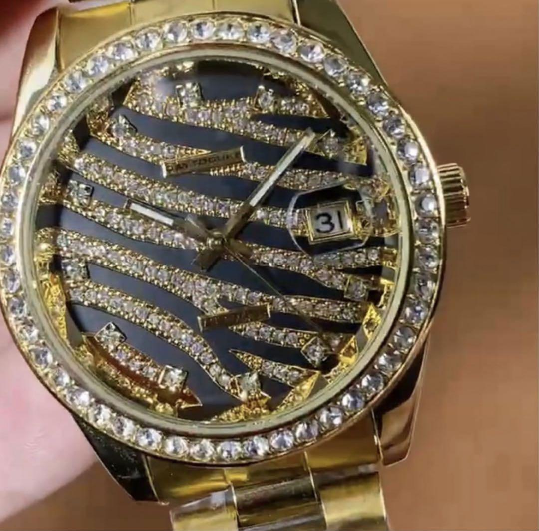 極上の煌めき】18Kゴールドコーティング×ジルコニア ゼブラ