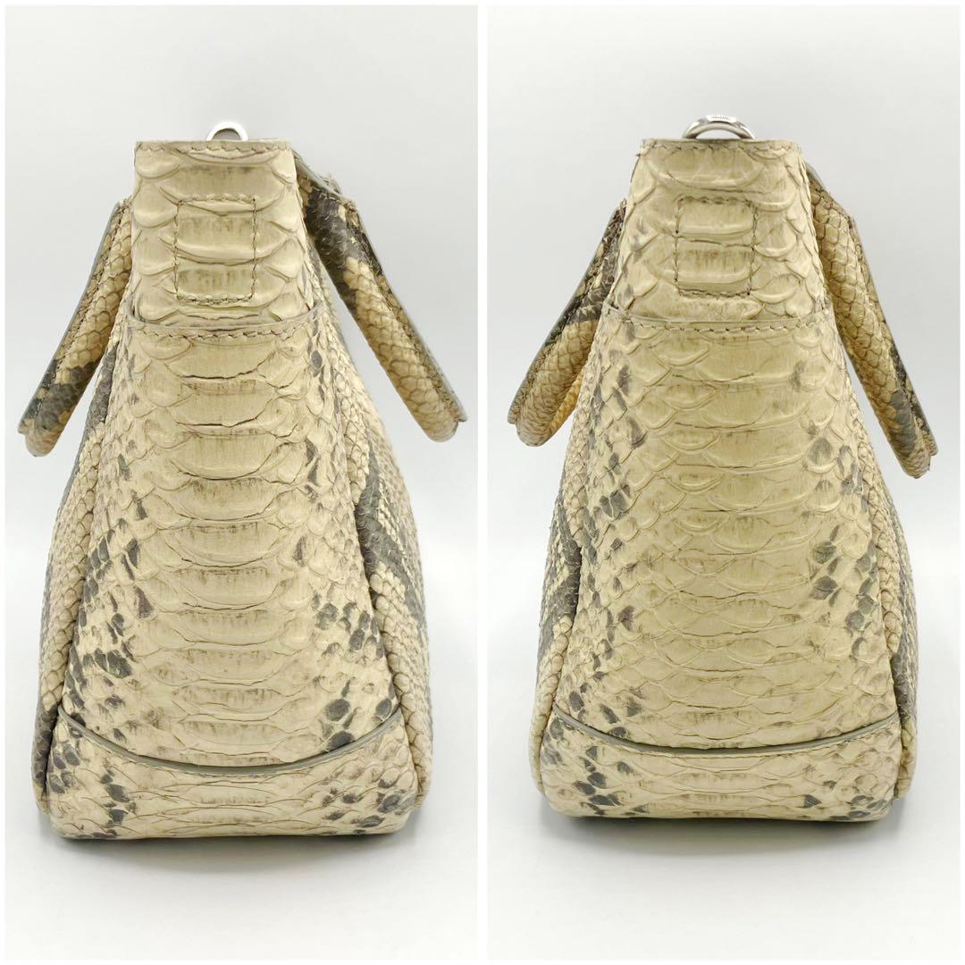 良品✨ ティファニー パイソン レザー 2way ハンドバッグ 画像3
