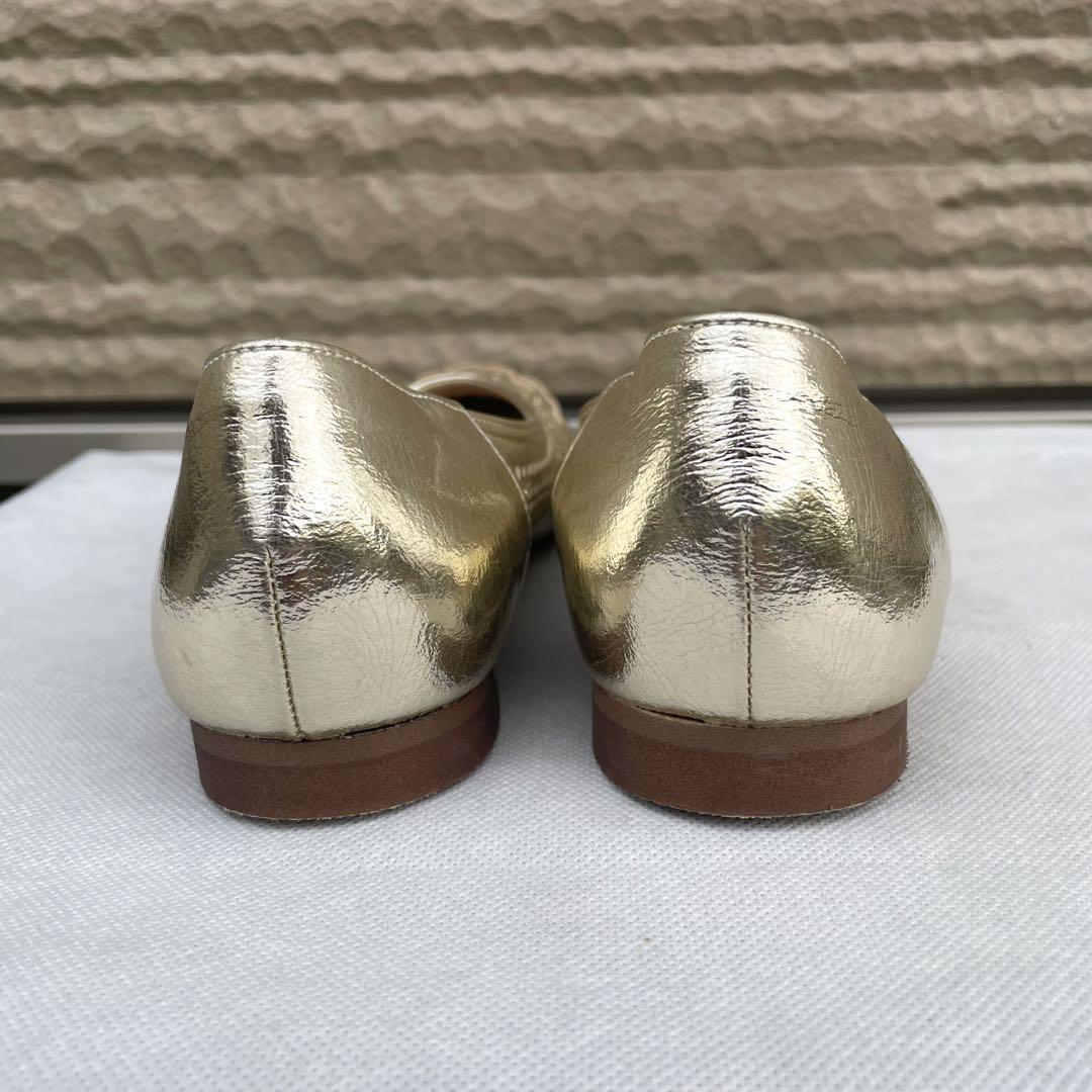 美品　LE TALON レザー　キルティング　フラット　シューズ