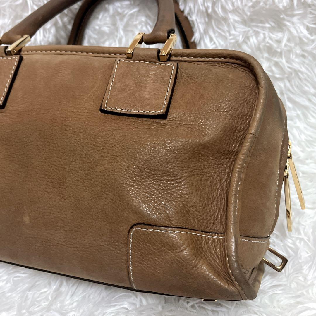 希少 LOEWE アマソナ28 ミニボストン バッグ キャメル アナグラム ロゴ 希少 LOEWE アマソナ28 ミニボストン バッグ キャメル アナグラム ロゴ