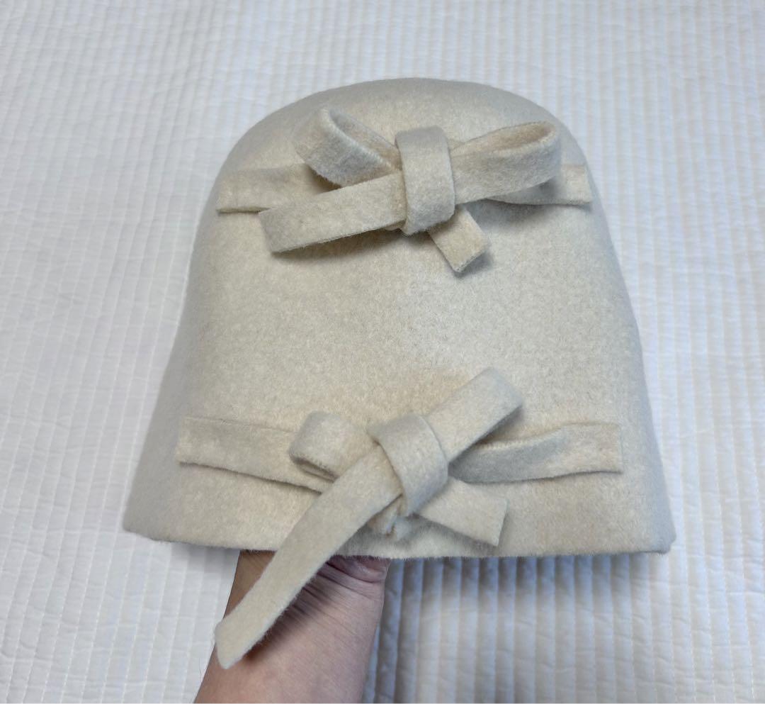 【SCHA】WOOL CAP WITH RIBBON