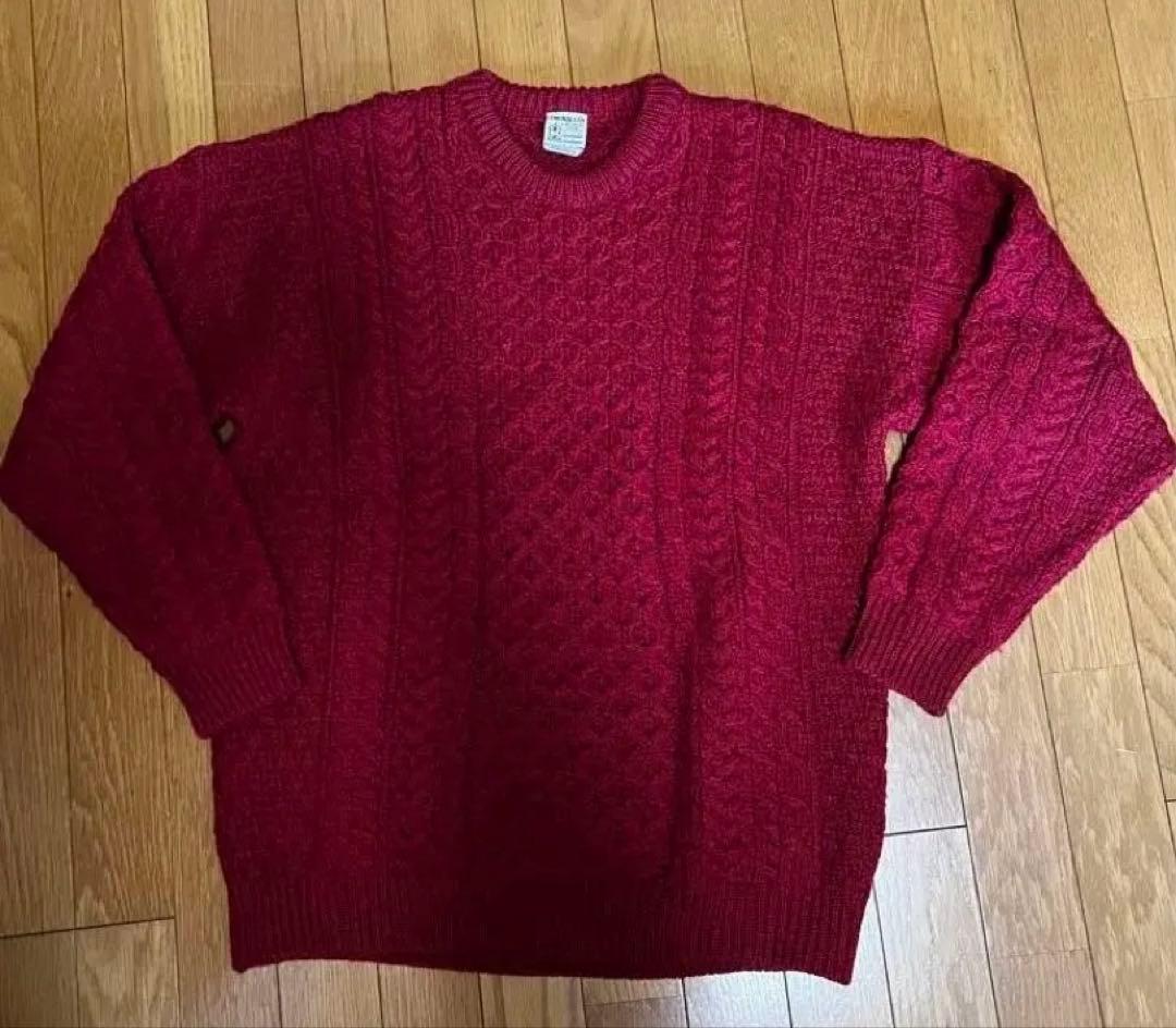 11 15特別 インバーアラン 手編み フィッシャーマンニットL INVERALLAN