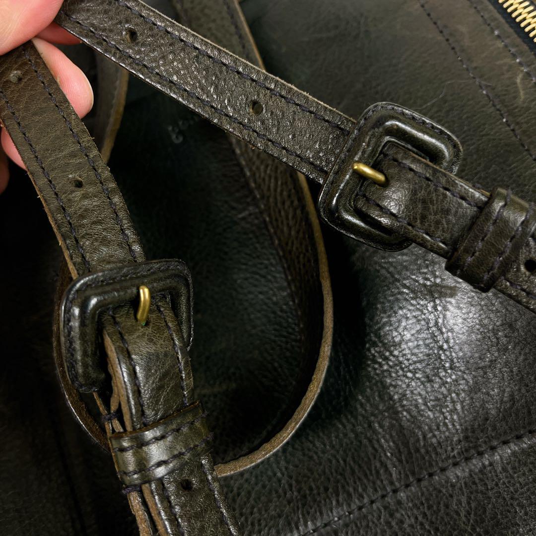 極美品✨ ゲンテンリュック スクエア フラップ 金具 オールレザー 2way