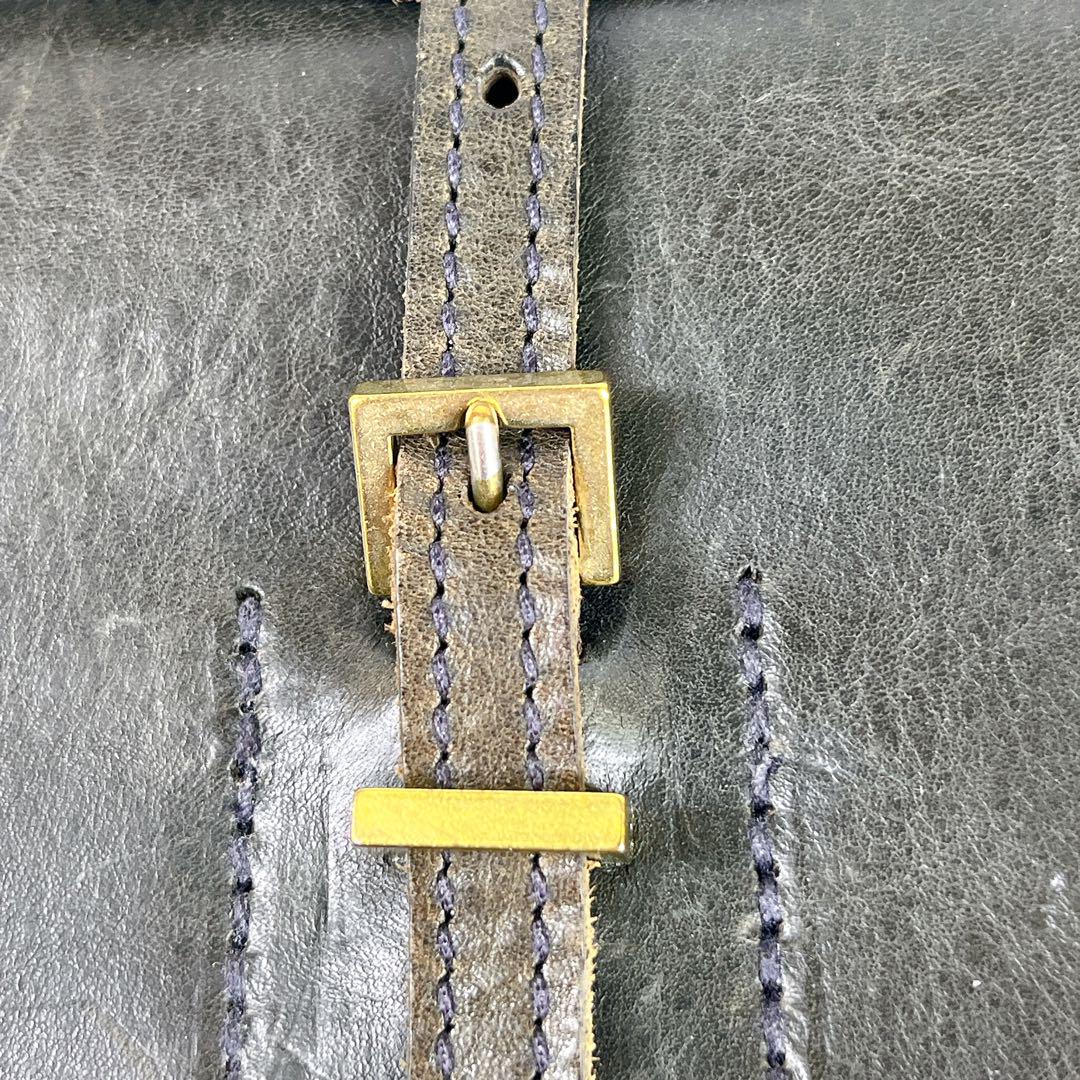 極美品✨ ゲンテンリュック スクエア フラップ 金具 オールレザー 2way