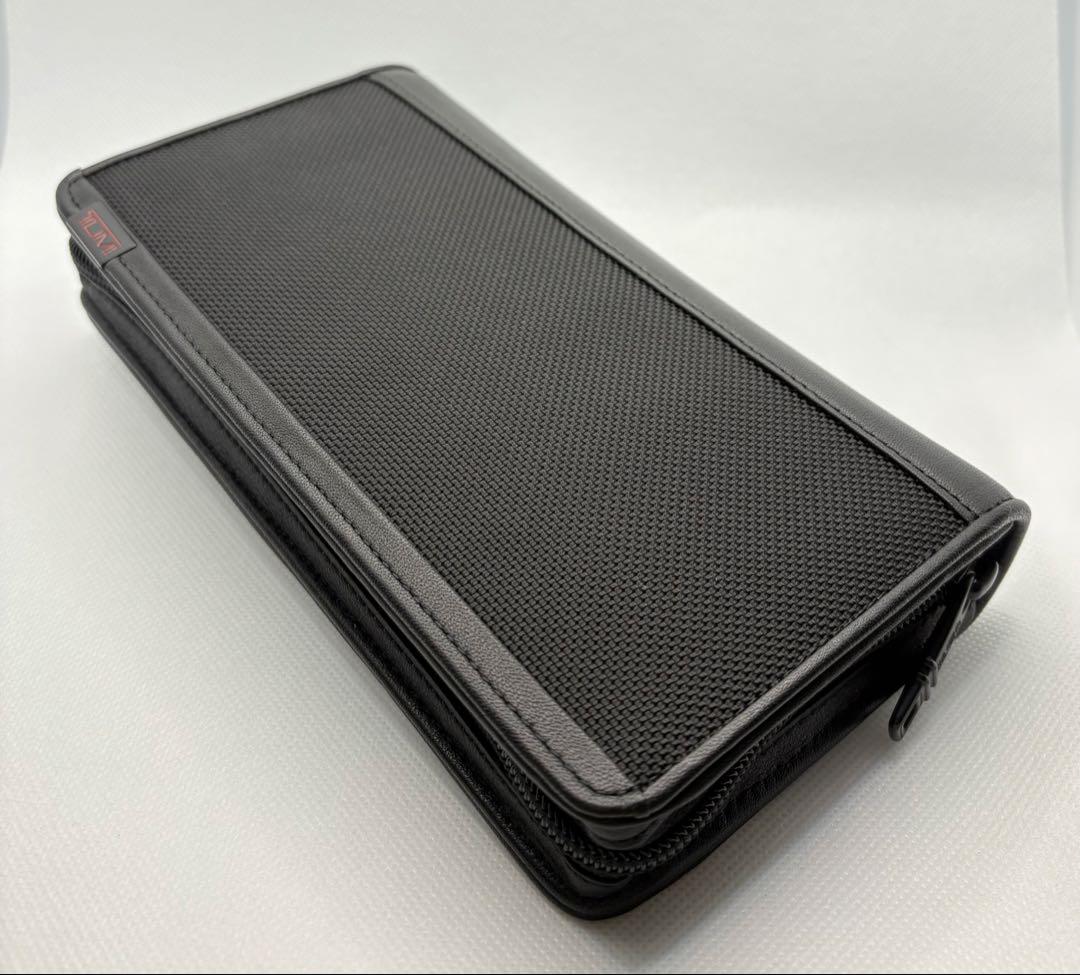 メンズ 長財布 TUMI ナイロン&レザー ブラック ラウンドジップ
