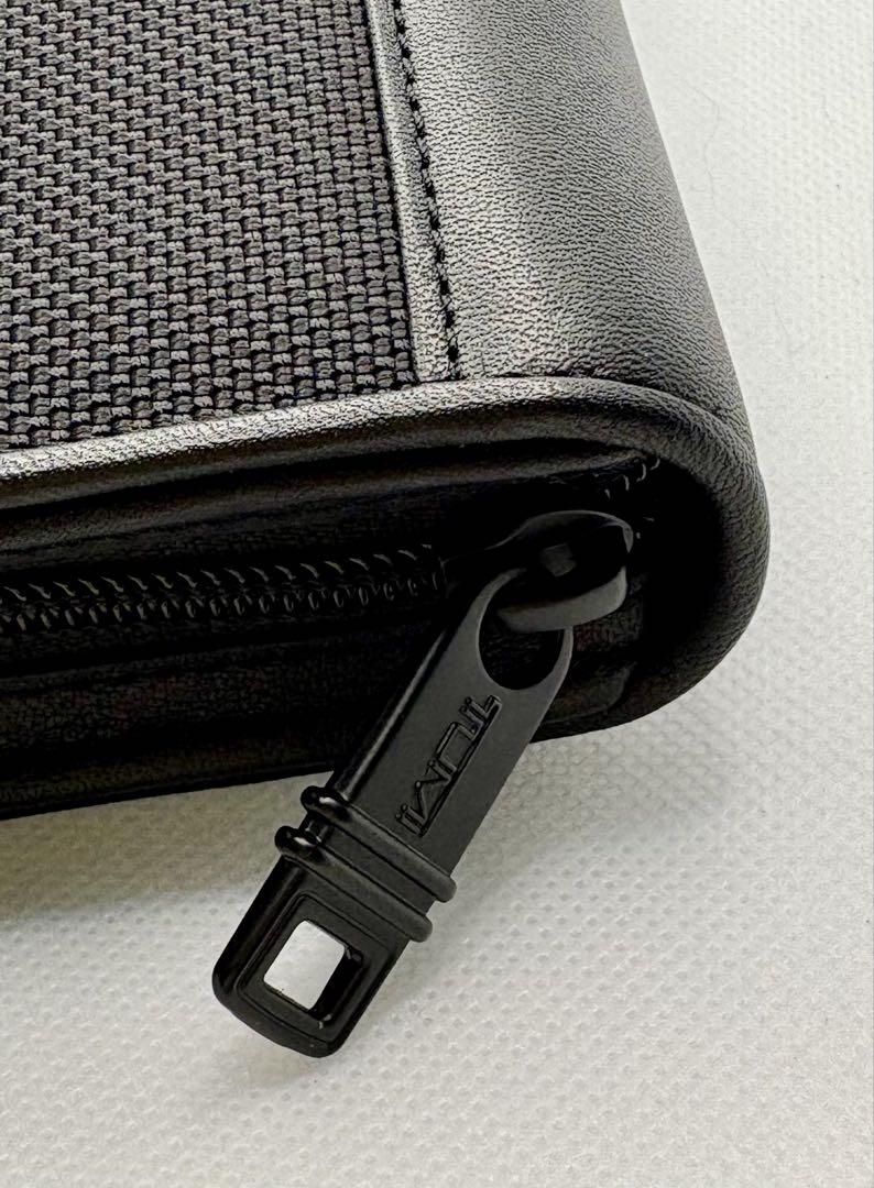 メンズ 長財布 TUMI ナイロン&レザー ブラック ラウンドジップ