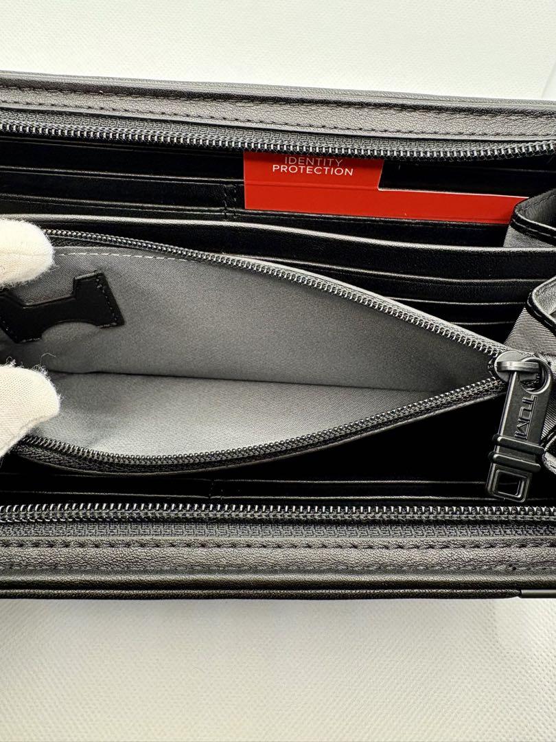 メンズ 長財布 TUMI ナイロン&レザー ブラック ラウンドジップ