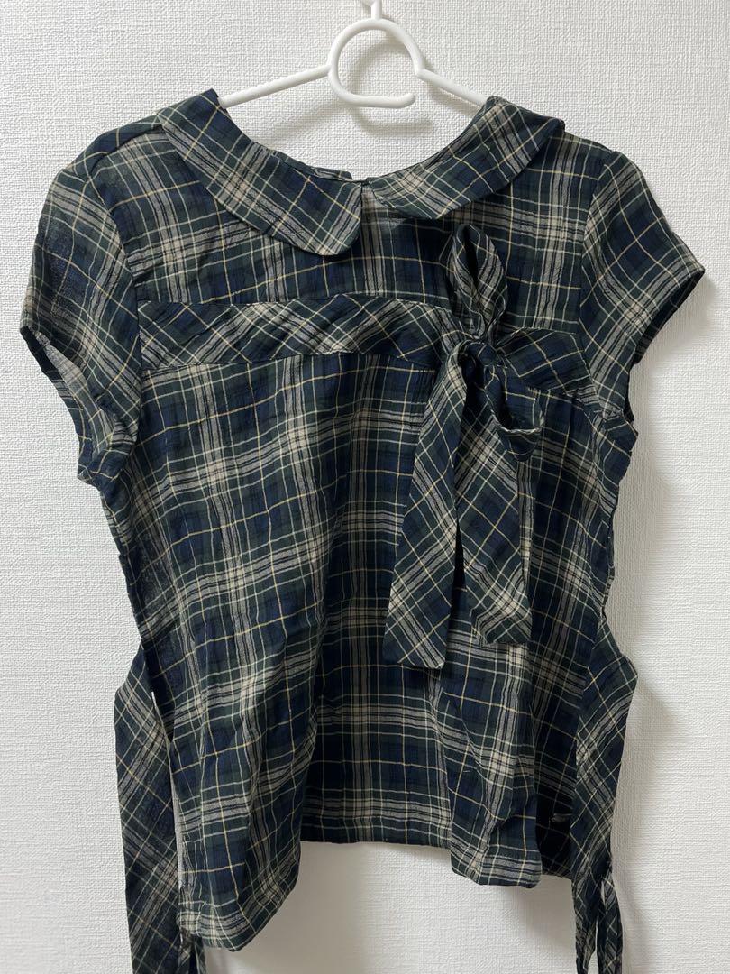 COYSEIO BOW BLOUSE チェック　シャツ ブラウス