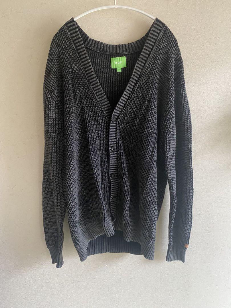 HUF OD BAR LOGO CARDIGAN Dark Grey Cardigan