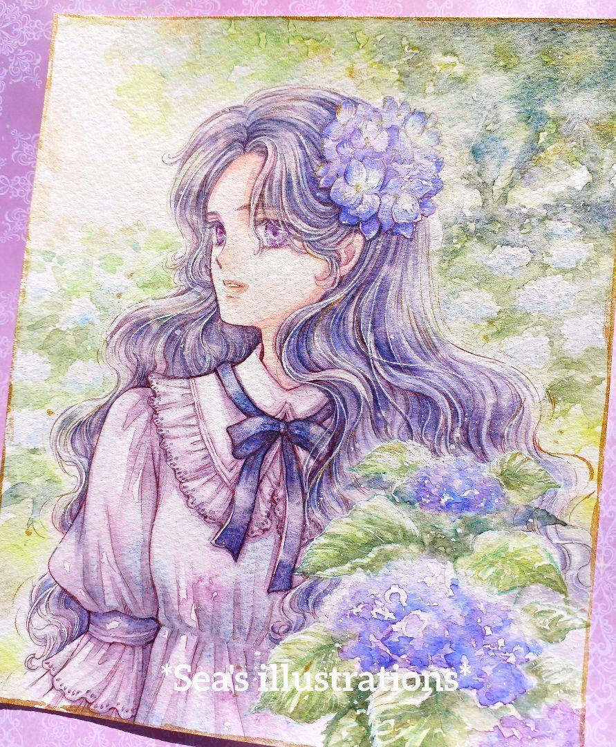 ◇紫陽花色の…◇　手描きイラスト