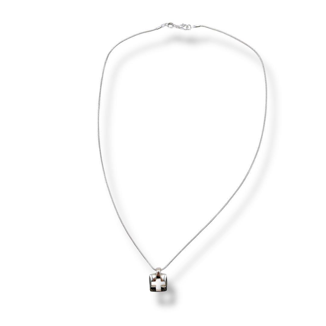 値頃 極美品 シルバー チョーカー ネックレス オープンクロス Tiffany アクセサリー