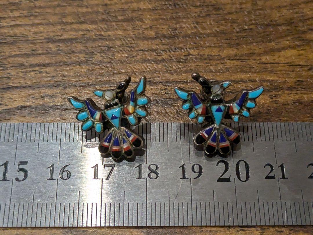 サンダーバード　ピアス　インディアンジュエリー　ターコイズ　ナバホ　navajo
