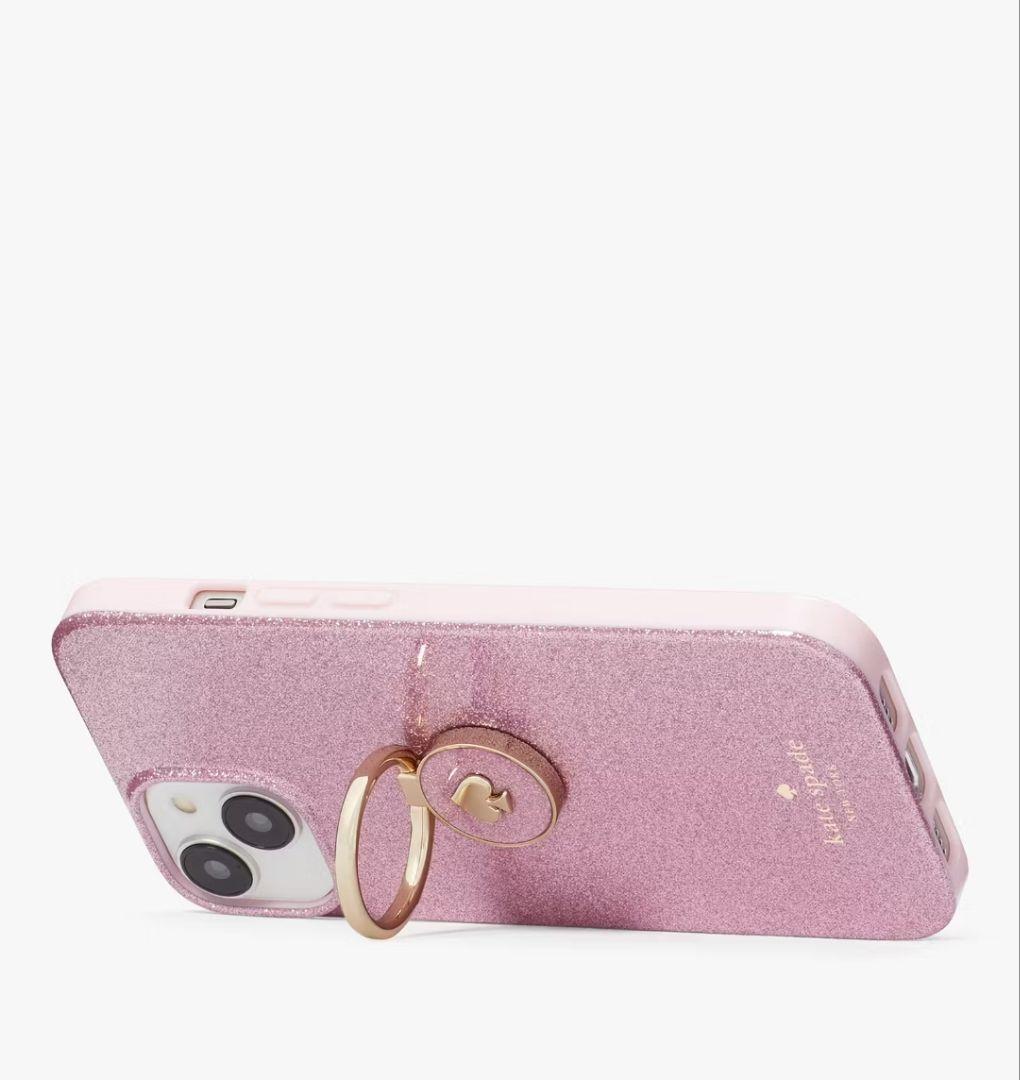 kate spade  iPhone14 スマホケース グリッター　ピンク　ラメ