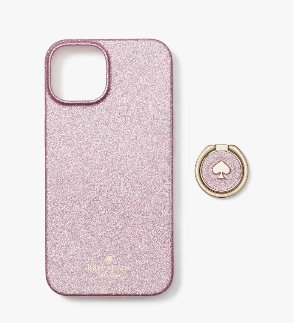 kate spade  iPhone14 スマホケース グリッター　ピンク　ラメ
