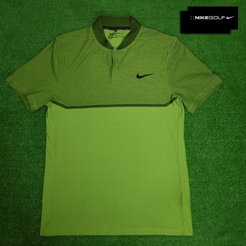 ＮＩＫＥ ナイキ ゴルフ スタンドカラーシャツ【ライムグリーン/M】美品！
