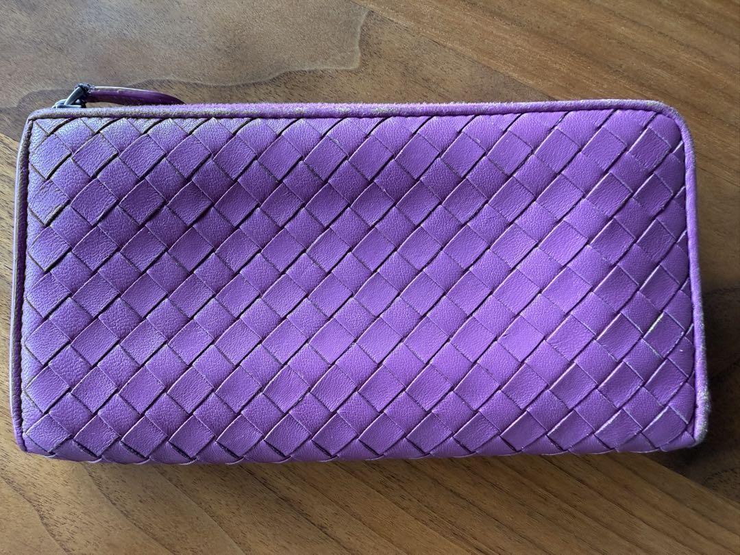 Bottega Veneta 紫色レザー長財布