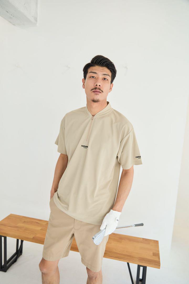 RENOMA GOLF BACK LOGO HALF ZIP S/S - L