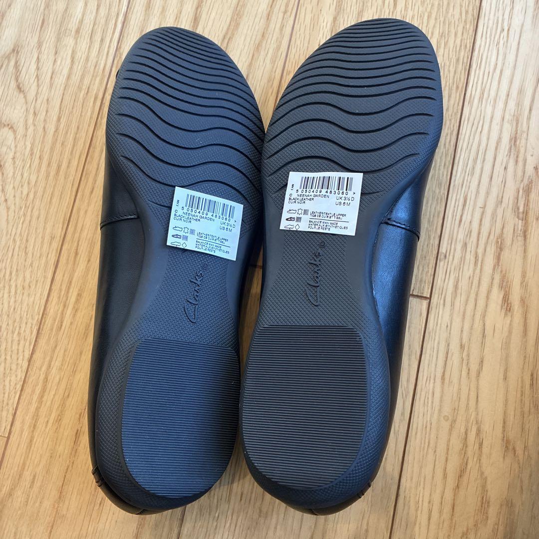 Clarks unstructured ブラック フラットシューズ