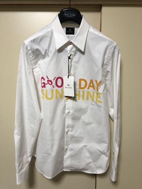 日本製 PS Paul Smith ポールスミス 美品 シャツ R-7780 ポールスミス シャツ テキスト柄 good day Paul Smith